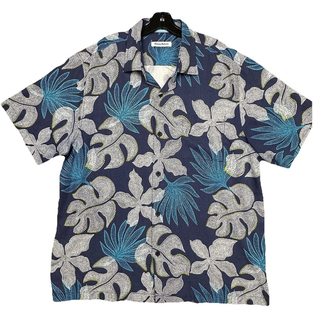 Tommy Bahama Hawaiian Shirt Men's XLarge‎ IslandZone Silk Floral Tropical EUC